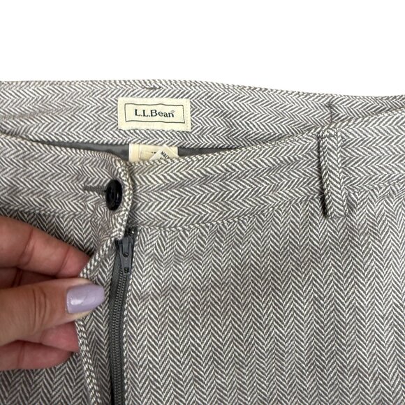EUC Women's L.L. BEAN Herringbone Lined Straight Leg Trouser | Size 10 Reg. - Picture 6 of 10